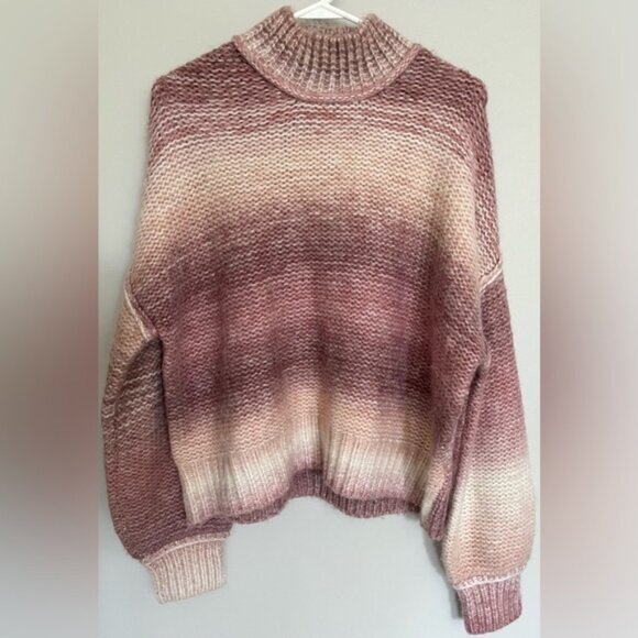 Rachel Zoe Pink Ombré Mockneck Sweater NWOT - Picture 1 of 3